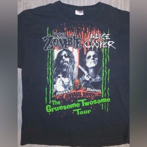 MAKE AN OFFER! Cotton Rob Zombie Alice Cooper Gruesome Twosome Tour 2010 Med Men